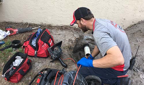 running a camera in the sewer