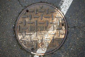 A sewer manhole in Ellenton