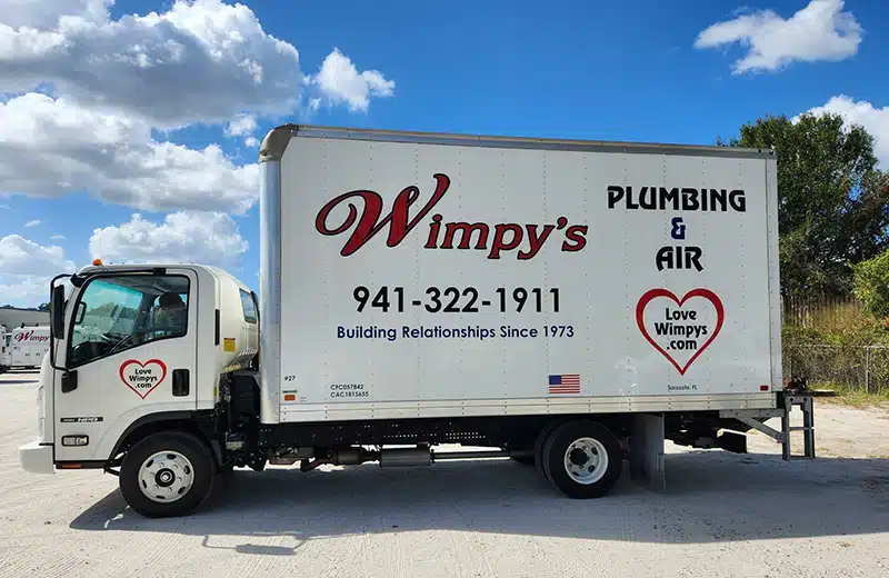 Wimpy's Plumbing & Air truck